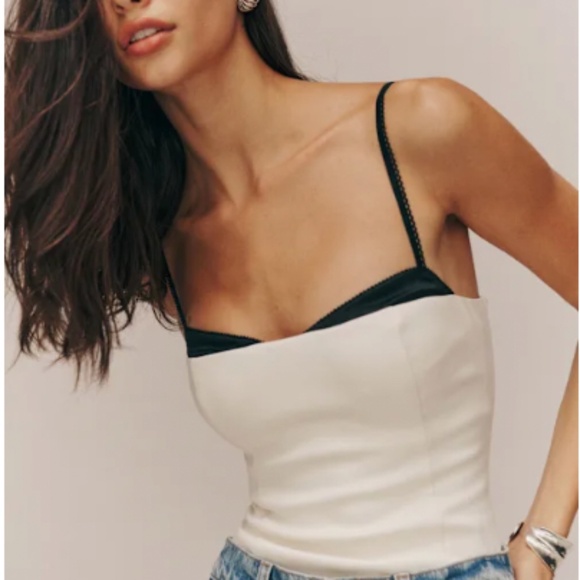 Reformation Melanie Top Ivory - Size 2 - Picture 1 of 2